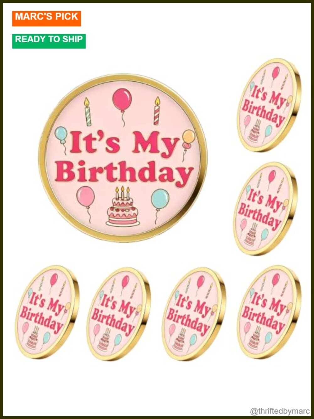 It's My Birthday Pins Metal Brooch Badges Party Favors
